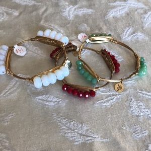 Set of three Bourbon and Bowties bracelets